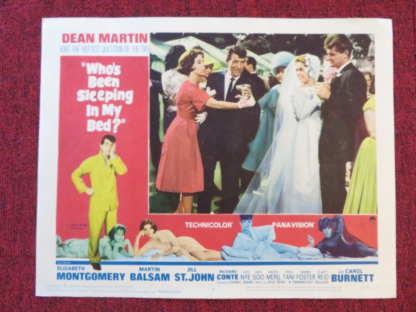 WHO'S BEEN SLEEPING IN MY BED? US LOBBY CARD FULL SET DEAN MARTIN ELIZABETH 1963 Rendezvous Cinema Movie posters