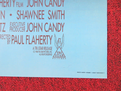 WHO'S HARRY CRUMB? FOLDED US ONE SHEET POSTER JOHN CANDY JEFFREY JONES 1988 Rendezvous Cinema Movie posters