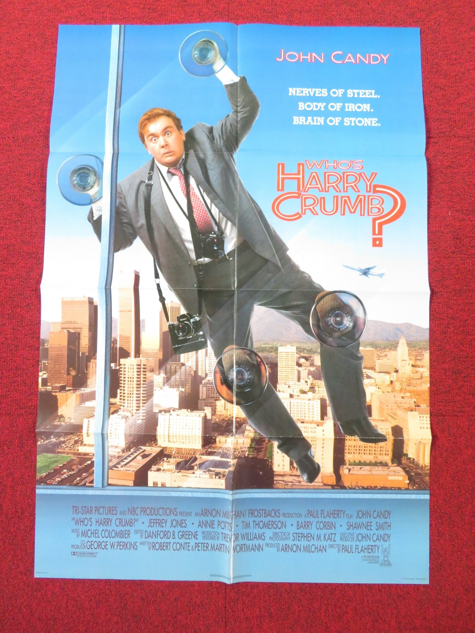 WHO'S HARRY CRUMB? FOLDED US ONE SHEET POSTER JOHN CANDY JEFFREY JONES 1988 Rendezvous Cinema Movie posters
