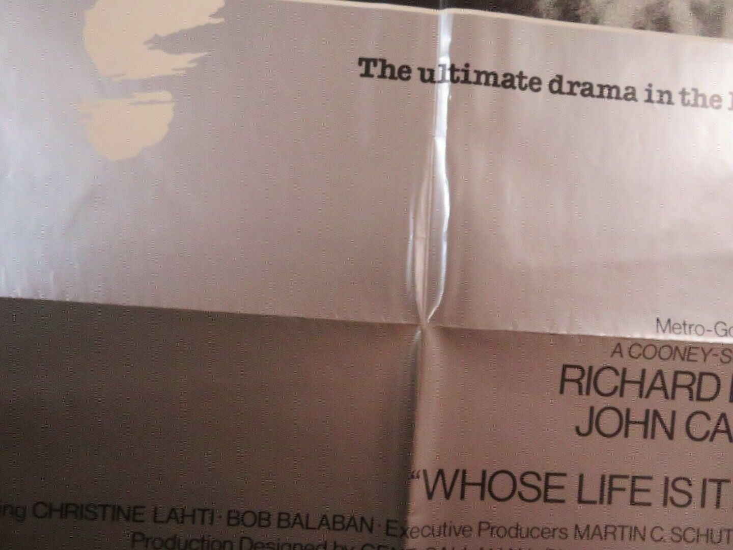 WHOSE LIFE IS IT ANYWAY? US ONE SHEET POSTER RICHARD DREYFUSS 1981 Movie posters