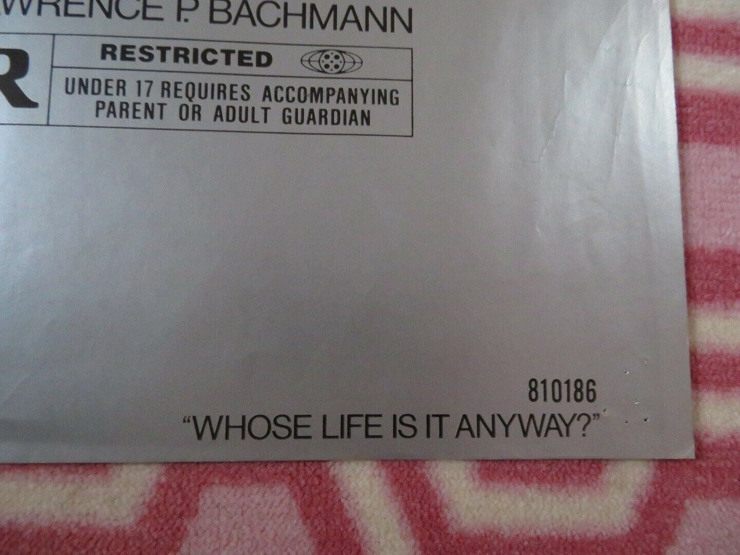 WHOSE LIFE IS IT ANYWAY? US ONE SHEET POSTER RICHARD DREYFUSS 1981 Movie posters