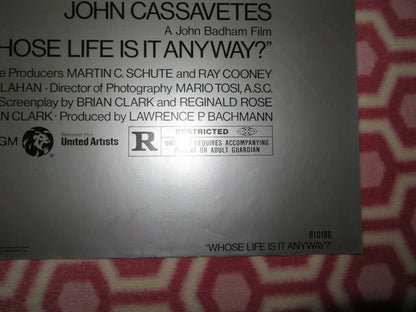WHOSE LIFE IS IT ANYWAY? US ONE SHEET POSTER RICHARD DREYFUSS BADHAM Rendezvous Cinema Movie posters