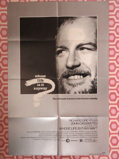 WHOSE LIFE IS IT ANYWAY? US ONE SHEET POSTER RICHARD DREYFUSS BADHAM Rendezvous Cinema Movie posters