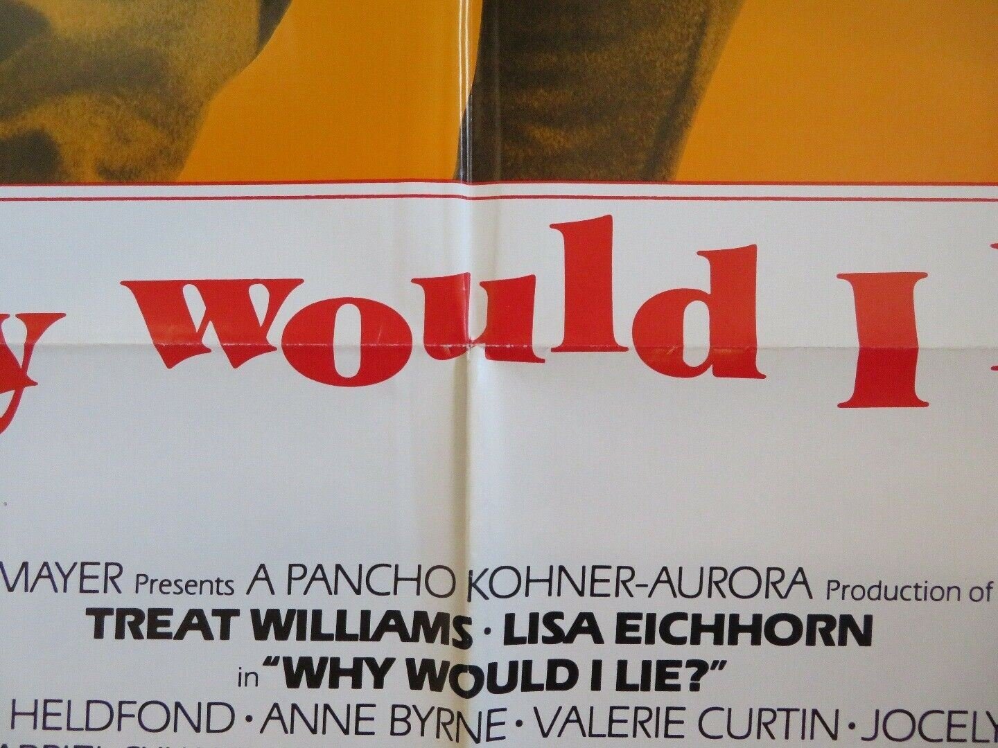 WHY WOULD I LIE? STYLE B US ONE SHEET POSTER TREAT WILLIAMS LISA EICHHORN 1980 Movie posters