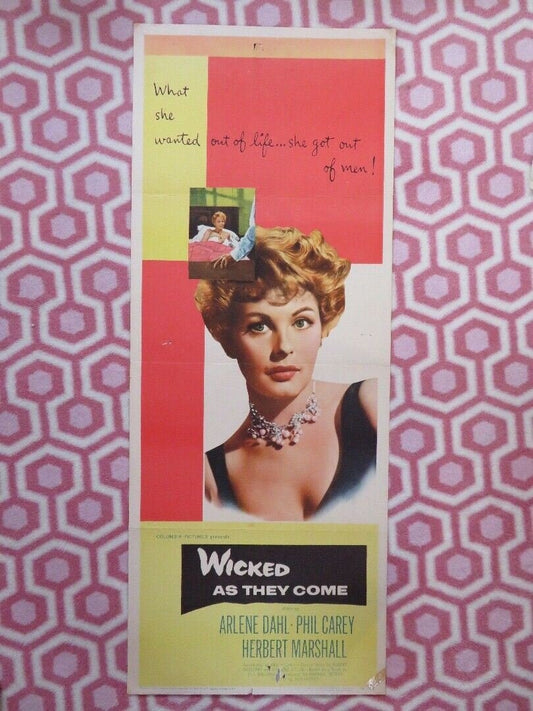 WICKED AS THEY COME US INSERT (14"x 36") POSTER ARLENE DAHL PHIL CAREY 1956 Movie posters