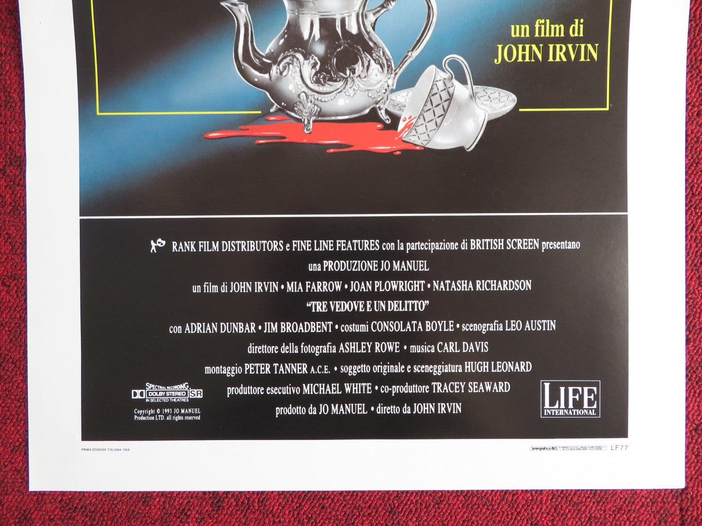 WIDOW'S PEAK ITALIAN LOCANDINA POSTER MIA FARROW JOAN PLOWRIGHT 1994 Rendezvous Cinema Movie posters