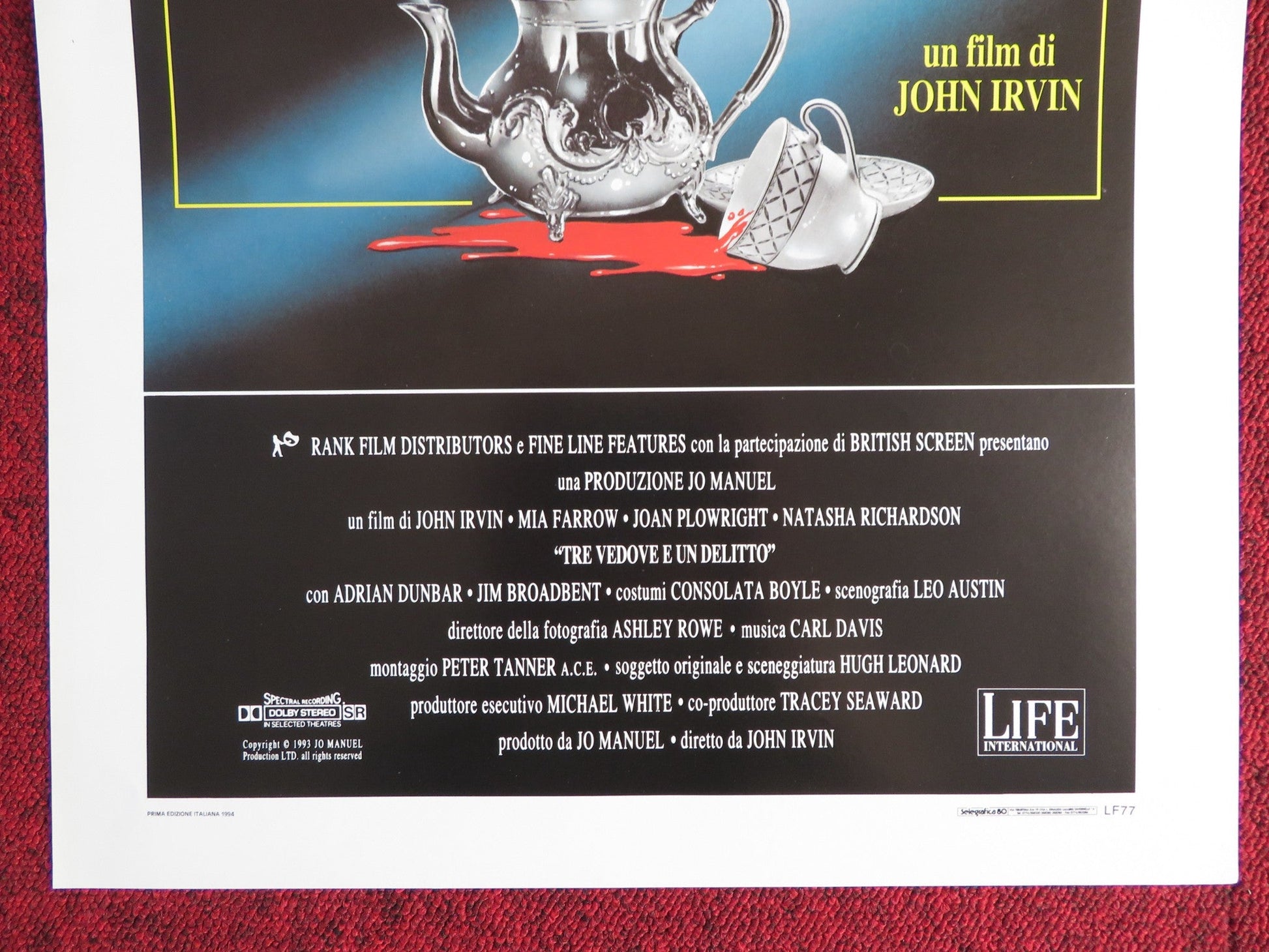 WIDOW'S PEAK ITALIAN LOCANDINA POSTER MIA FARROW JOAN PLOWRIGHT 1994 Rendezvous Cinema Movie posters