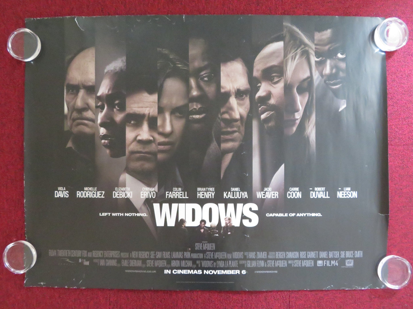 WIDOWS UK QUAD (30"x 40") ROLLED POSTER VIOLA DAVIS LIAM NEESON 2018 Rendezvous Cinema Movie posters