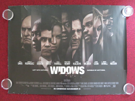 WIDOWS UK QUAD (30"x 40") ROLLED POSTER VIOLA DAVIS LIAM NEESON 2018 Rendezvous Cinema Movie posters