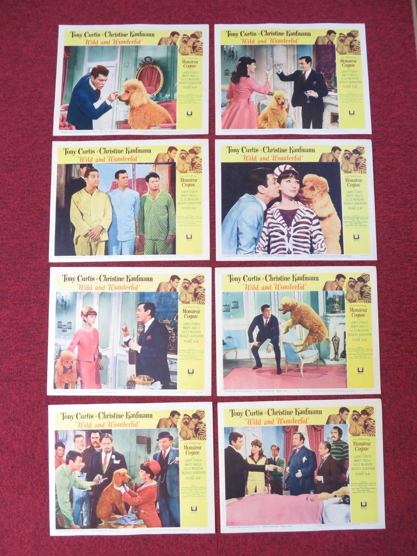 WILD AND WONDERFUL US LOBBY CARD FULL SET TONY CURTIS CHRISTINE KAUFMANN 1964 Rendezvous Cinema Movie posters