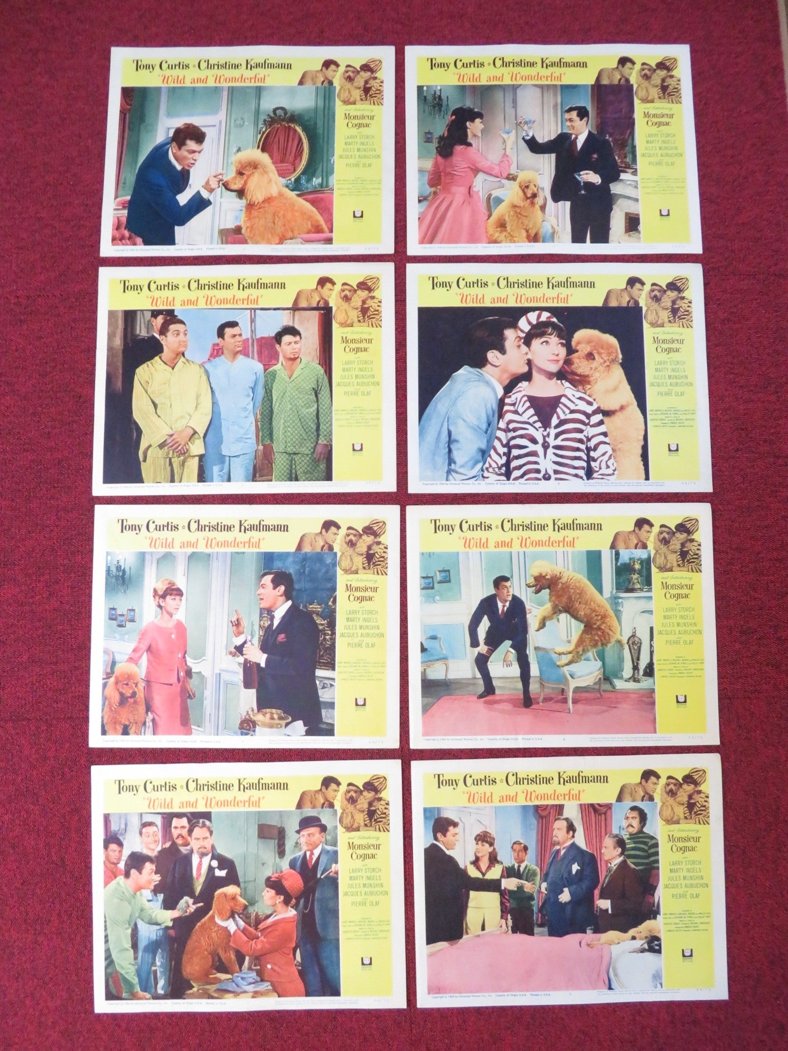 WILD AND WONDERFUL US LOBBY CARD FULL SET TONY CURTIS CHRISTINE KAUFMANN 1964 Rendezvous Cinema Movie posters