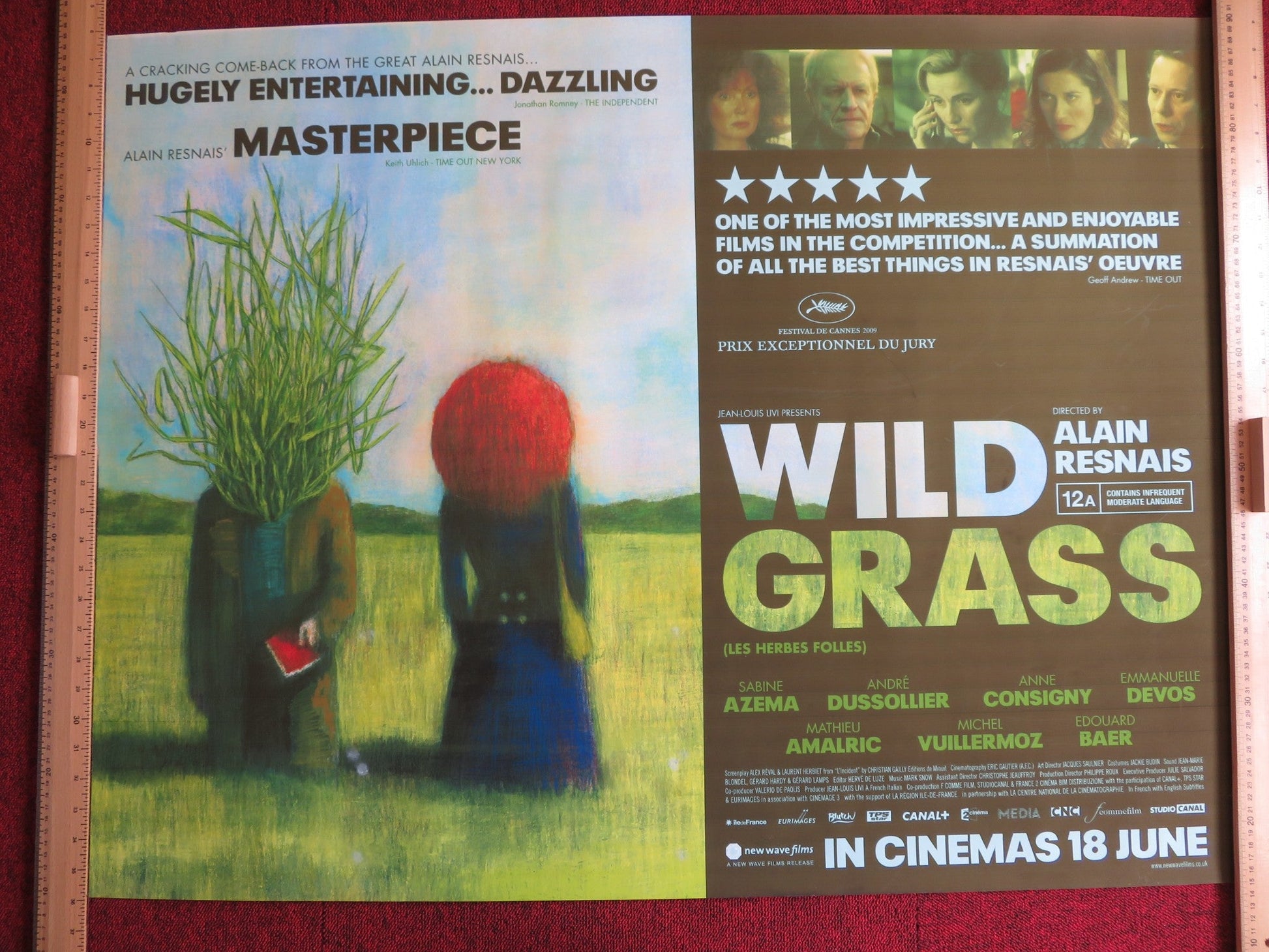 WILD GRASS UK QUAD (30"x 40") ROLLED POSTER SABINE AZEMA ANDRE DUSSOLLIER 2009 Rendezvous Cinema Movie posters