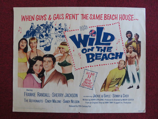 WILD ON THE BEACH US HALF SHEET (22"x 28") POSTER RANDALL SHERRY JACKSON 1965 Rendezvous Cinema Movie posters