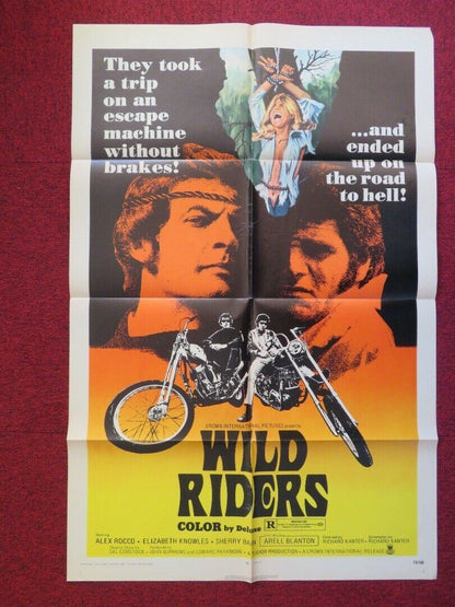 WILD RIDERS FOLDED US ONE SHEET POSTER ALEX ROCCO ELIZABETH KNOWLES 1971 Movie posters
