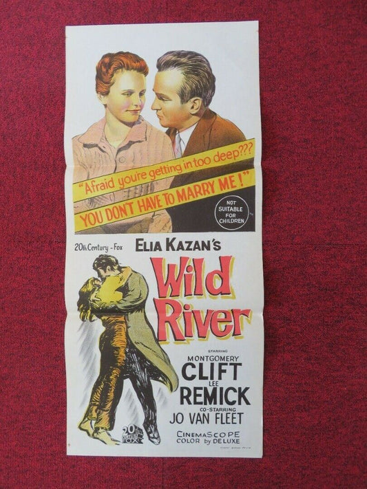 WILD RIVER FOLDED AUSTRALIAN DAYBILL POSTER MONTGOMERY CLIFT LEE REMICK 1960 - Rendezvous Cinema