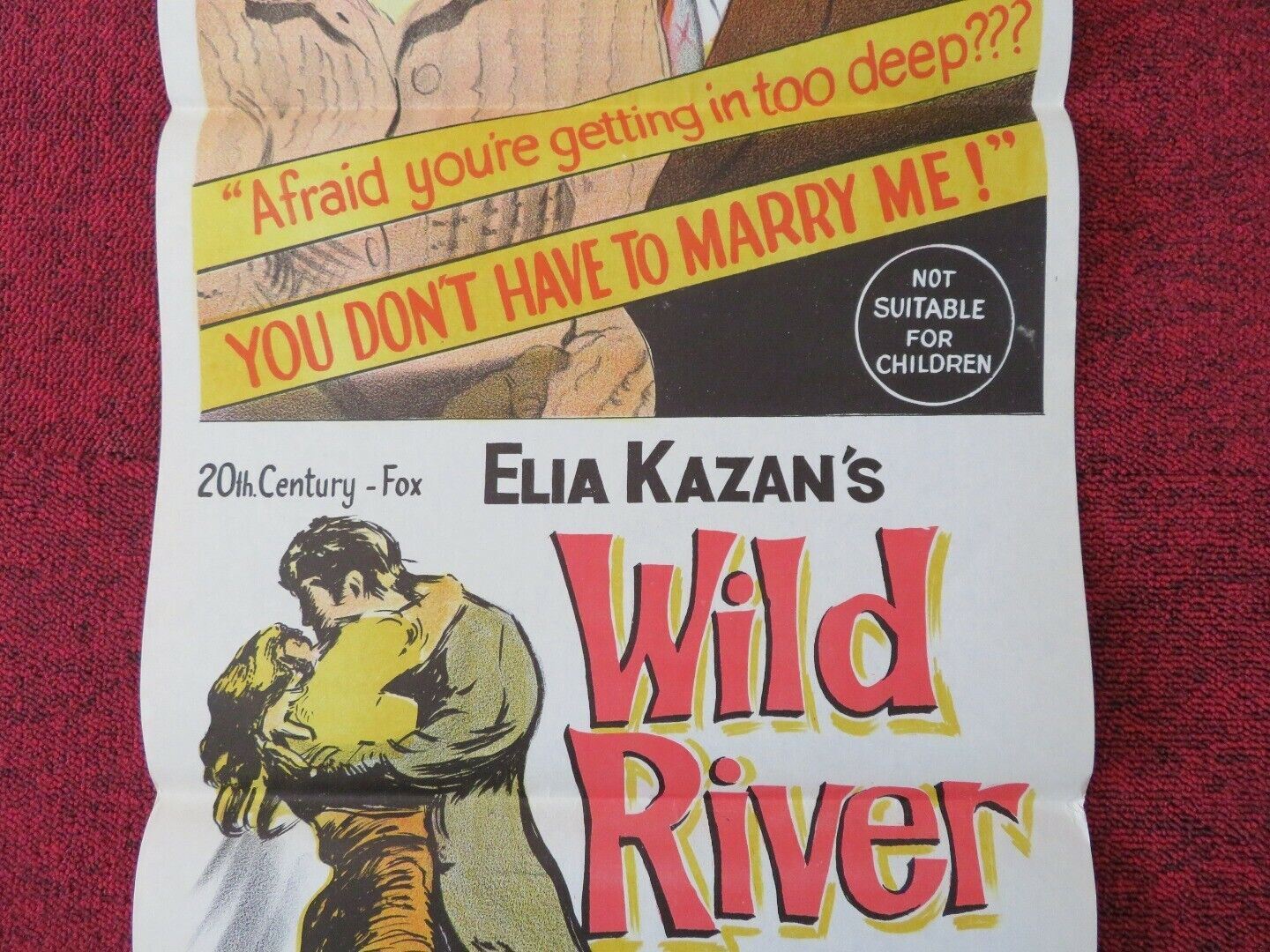 WILD RIVER FOLDED AUSTRALIAN DAYBILL POSTER MONTGOMERY CLIFT LEE REMICK 1960 - Rendezvous Cinema