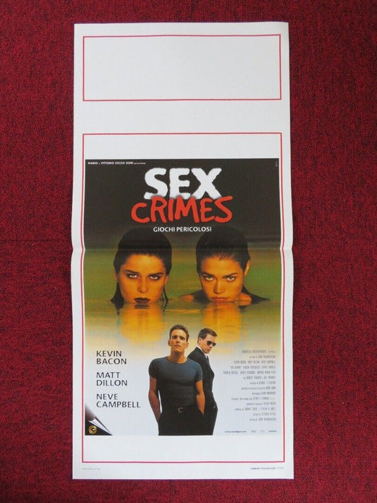 WILD THINGS ITALIAN LOCANDINA (27.5"x13") POSTER KEVIN BACON MATT DILLON 1998 Movie posters