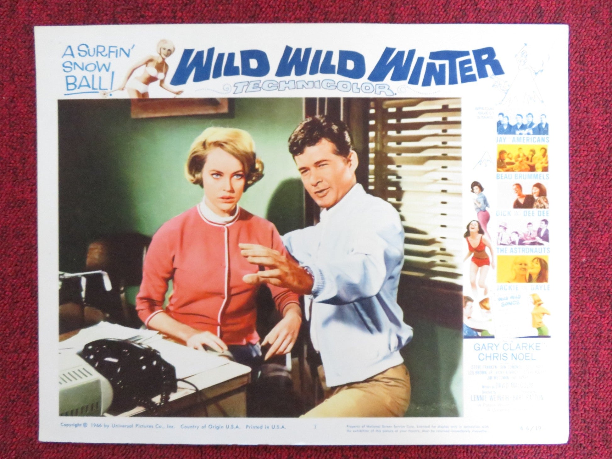WILD WILD WINTER US LOBBY CARD FULL SET GARY CLARKE CHRIS NOEL 1966 Rendezvous Cinema Movie posters