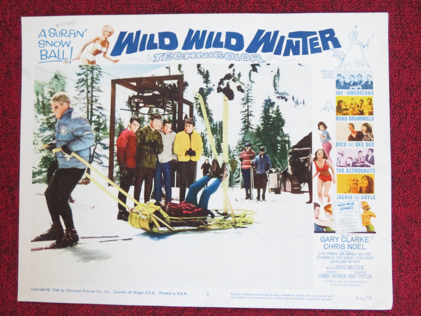 WILD WILD WINTER US LOBBY CARD FULL SET GARY CLARKE CHRIS NOEL 1966 Rendezvous Cinema Movie posters