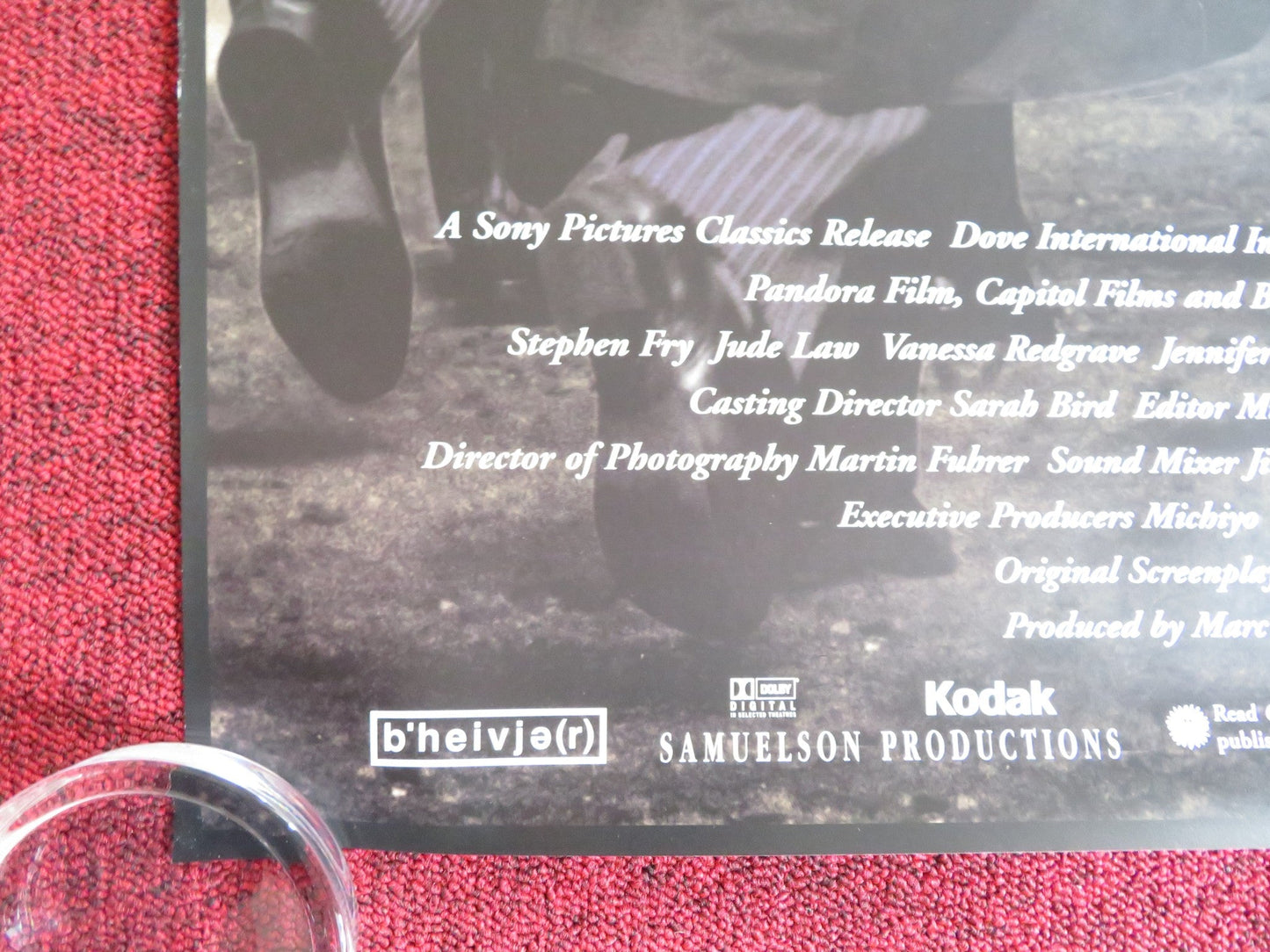 WILDE US ONE SHEET ROLLED POSTER STEPHEN FRY JUDE LAW 1997 Rendezvous Cinema Movie posters