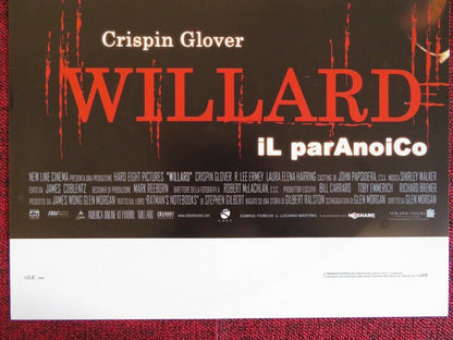 WILLARD ITALIAN LOCANDINA (27.5"x12.5") POSTER CRISPIN GLOVER 2003 - Rendezvous Cinema