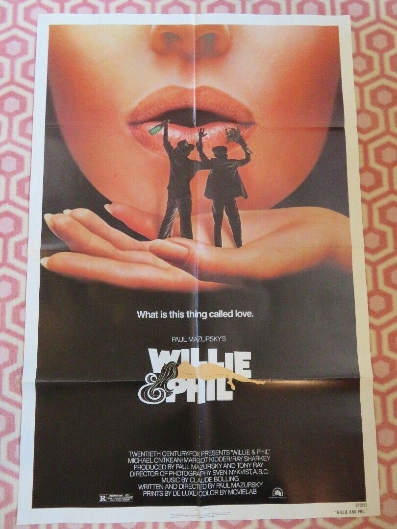 WILLIE AND PHIL US ONE SHEET POSTERMICHAEL ONTKEAN MARGOT KIDDER 1980 Movie posters