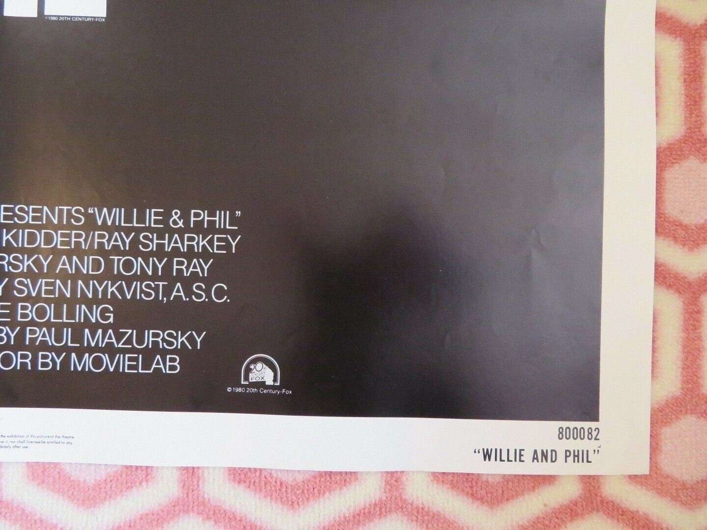 WILLIE AND PHIL US ONE SHEET POSTERMICHAEL ONTKEAN MARGOT KIDDER 1980 Movie posters
