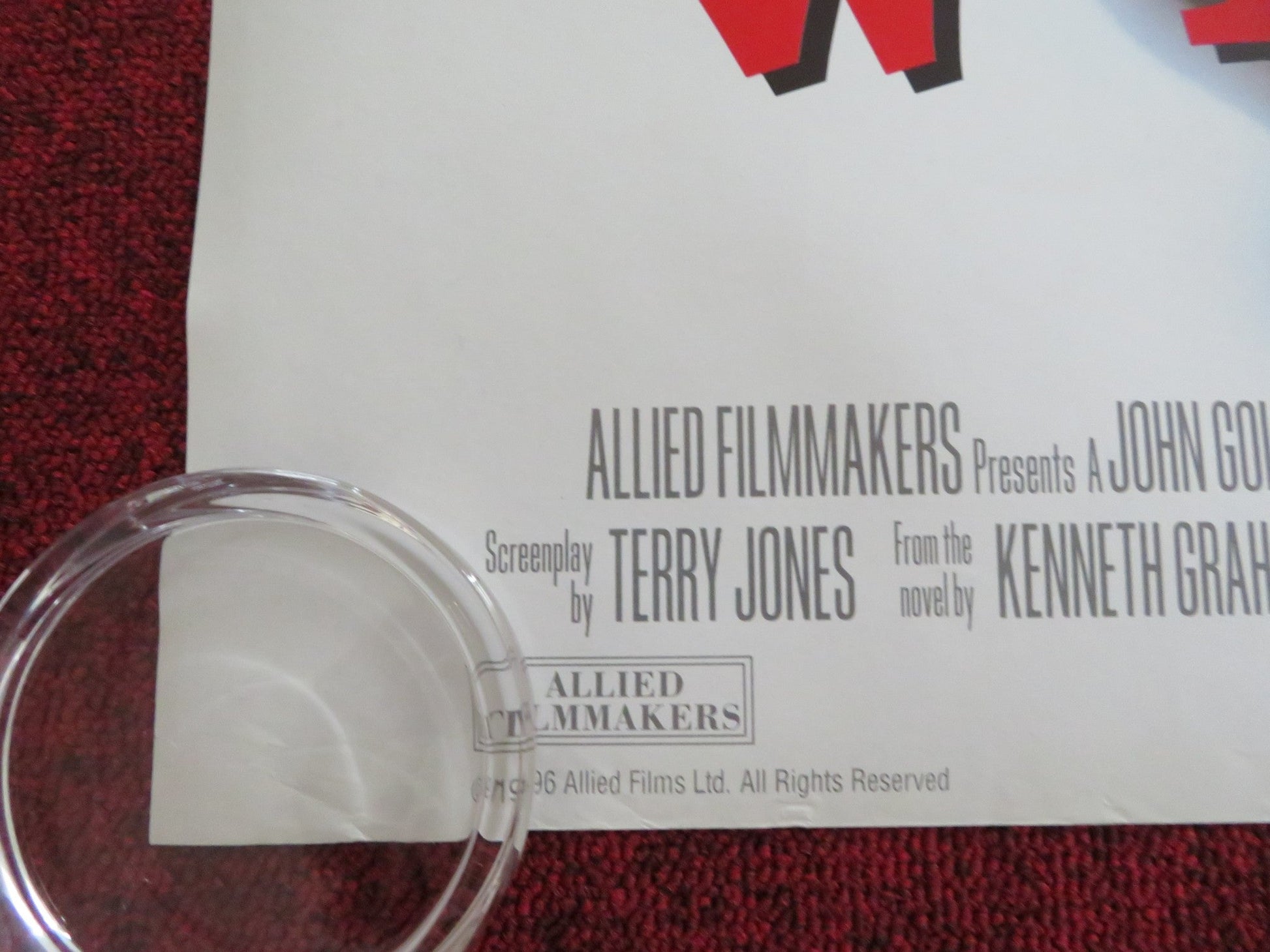 WIND IN THE WILLOWS UK QUAD (30"x 40") ROLLED POSTER TERRY JONES COOGAN 1996 Rendezvous Cinema Movie posters