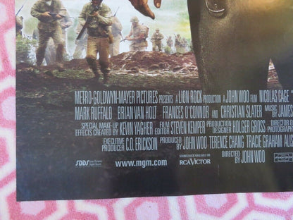 WIND TALKERS US ONE SHEET ROLLED POSTER NICOLAS CAGE 2002 Movie posters