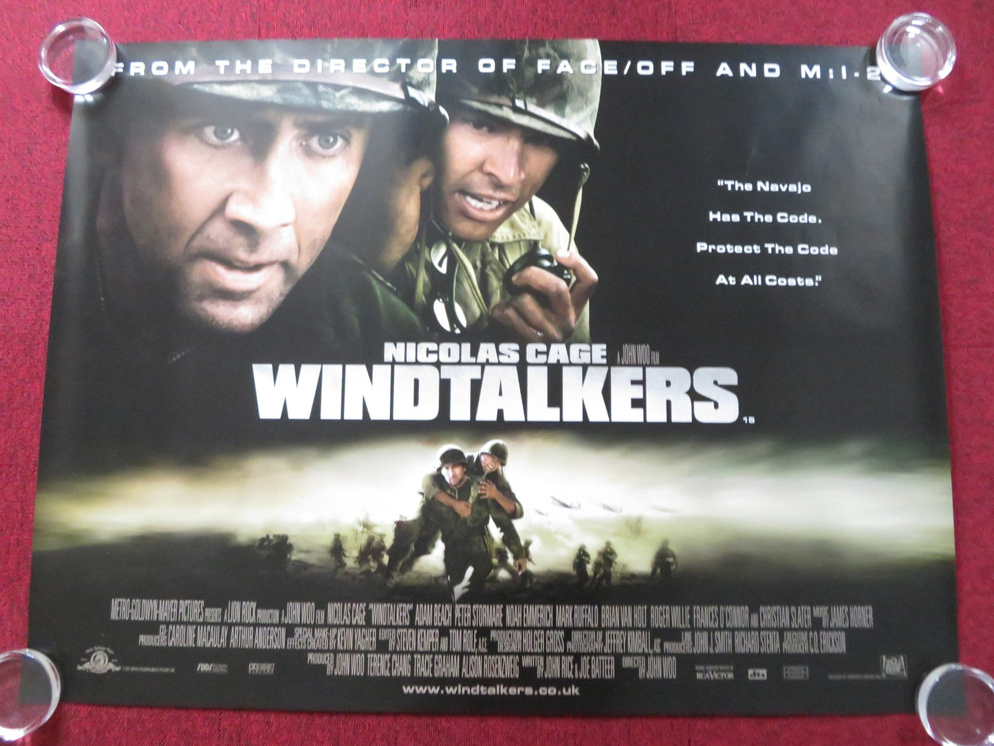 WINDTALKERS UK QUAD (30"x 40") ROLLED POSTER NICOLAS CAGE ADAM BEACH 2002 Rendezvous Cinema Movie posters