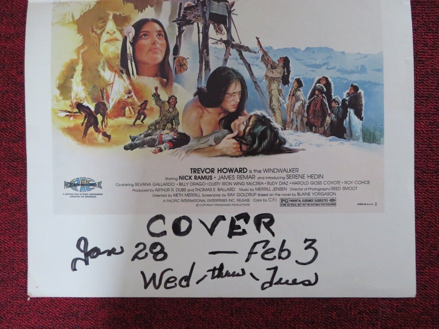 WINDWALKER WINDOW CARD TREVOR HOWARD NICK RAMUS 1980 Movie posters