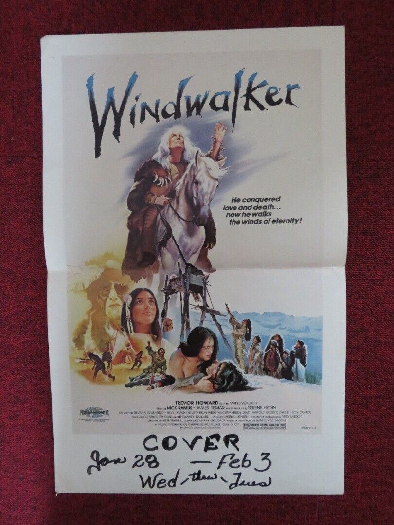 WINDWALKER WINDOW CARD TREVOR HOWARD NICK RAMUS 1980 Movie posters