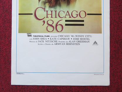 WINDY CITY ITALIAN LOCANDINA POSTER JOHN SHEA KATE CAPSHAW 1986 Rendezvous Cinema Movie posters