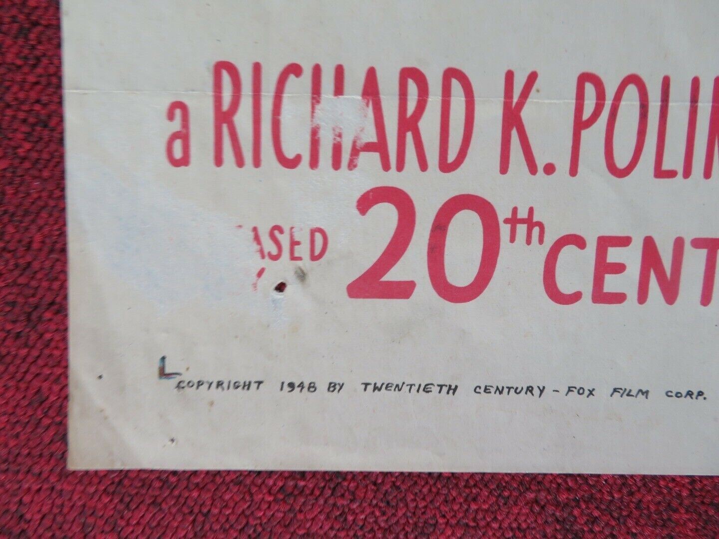 WINNERS CIRCLE FOLDED US ONE SHEET POSTER JEAN WILLES MORGAN FARLEY 1948 Movie posters