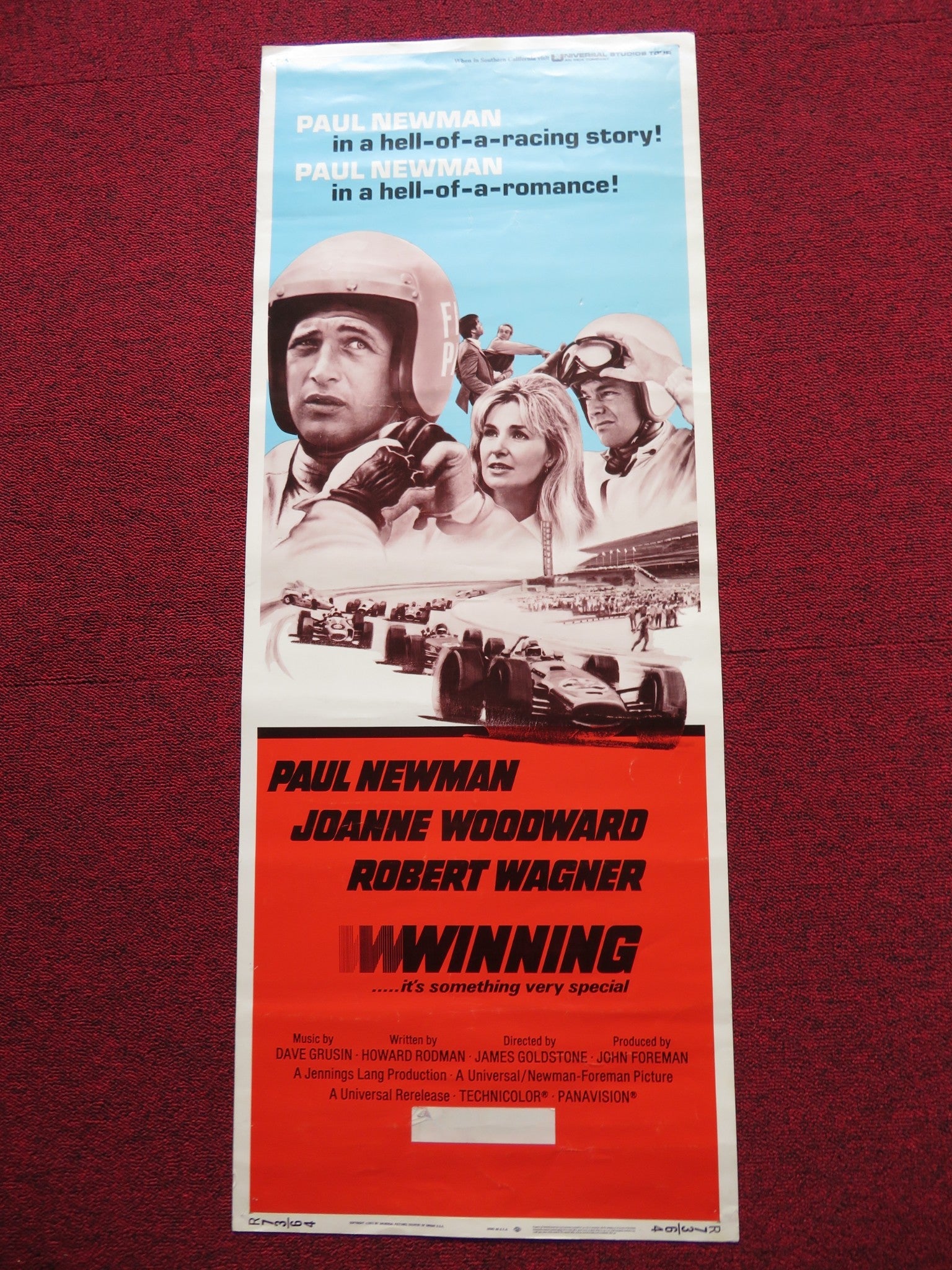 WINNING US INSERT (14"x 36") POSTER PAUL NEWMAN JOANNE WOODWARD 1973 Rendezvous Cinema Movie posters