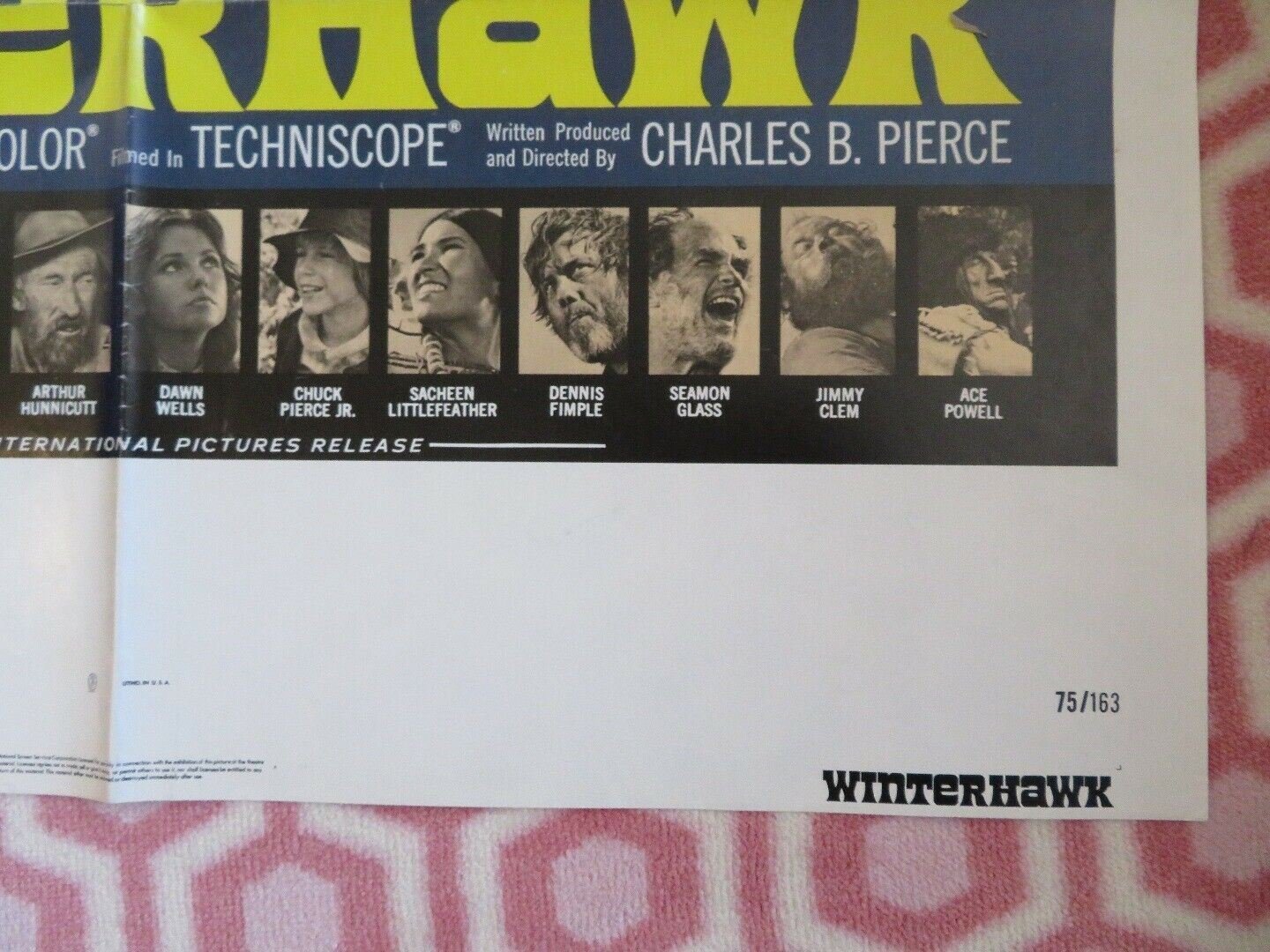 WINTERHAWK US ONE SHEET POSTER MICHAEL DANTE LEIF ERICKSON 1975 Movie posters