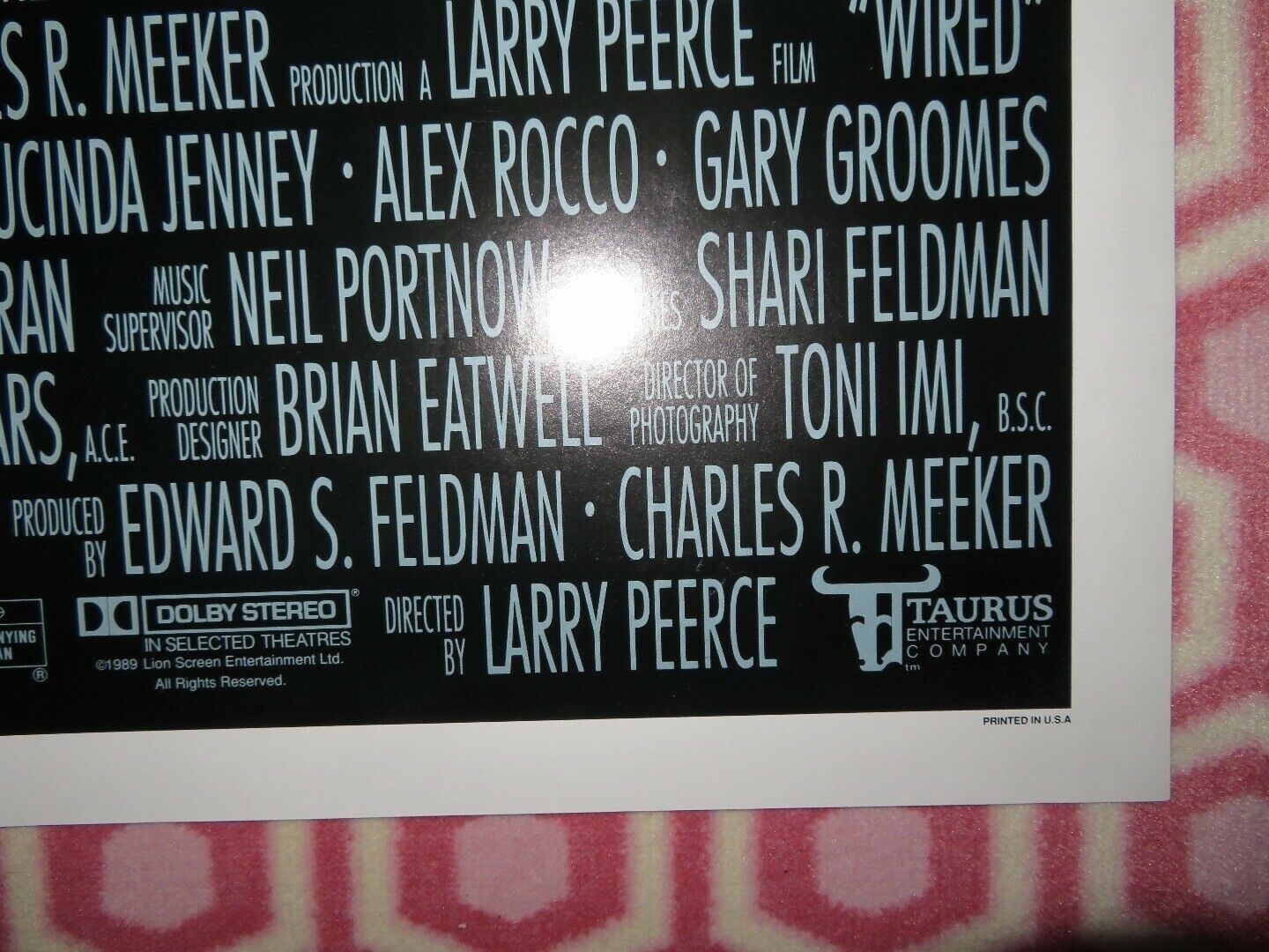 WIRED US ONE SHEET POSTER MICHAEL CHIKLIS J.T.WALSH 1989 Movie posters