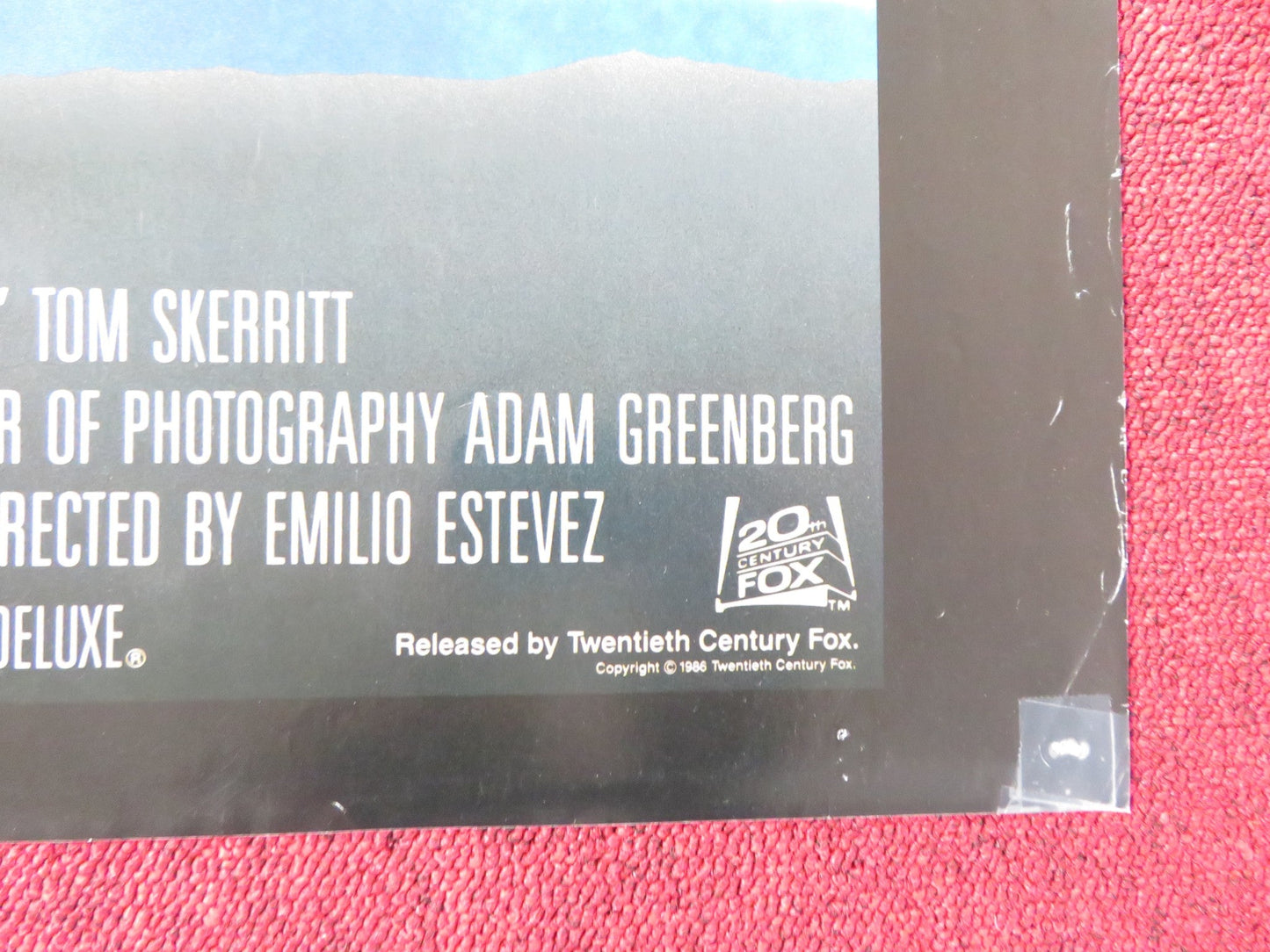 WISDOM FOLDED US ONE SHEET POSTER EMILIO ESTEVEZ DEMI MOORE 1986 Rendezvous Cinema Movie posters