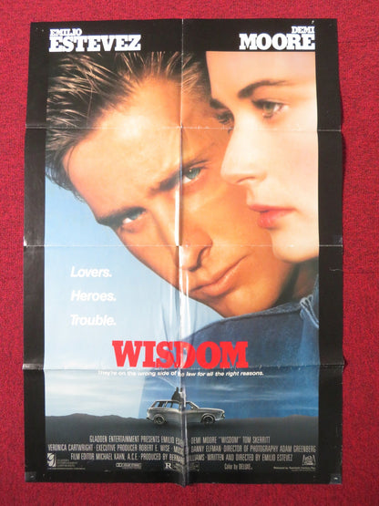 WISDOM FOLDED US ONE SHEET POSTER EMILIO ESTEVEZ DEMI MOORE 1986 Rendezvous Cinema Movie posters