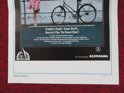 WISH YOU WERE HERE ITALIAN LOCANDINA POSTER DAVID LELAND EMILY LLOYD 1988 Rendezvous Cinema Movie posters