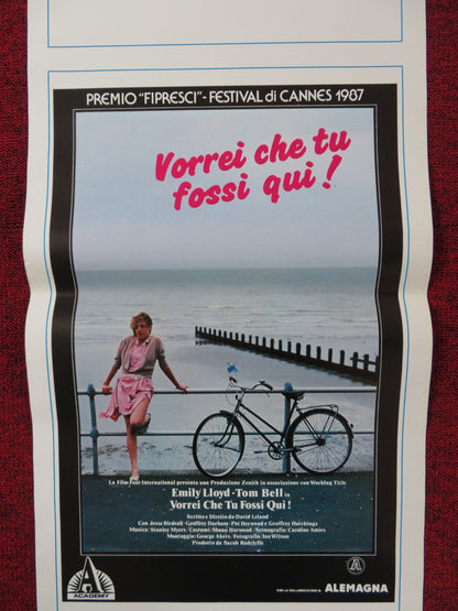 WISH YOU WERE HERE ITALIAN LOCANDINA POSTER DAVID LELAND EMILY LLOYD 1988 Rendezvous Cinema Movie posters