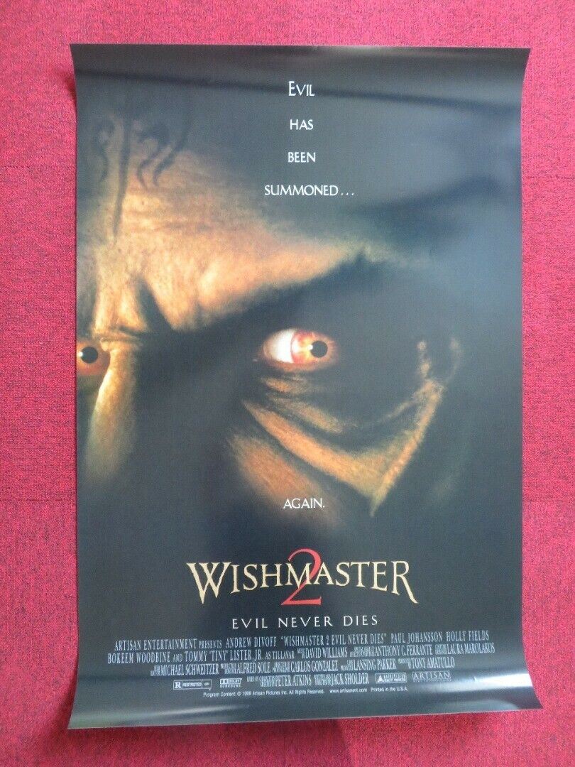 WISHMASTER 2 EVIL NEVER DIES US ONE SHEET ROLLED POSTER PAUL JOHANSSON 1999 - Rendezvous Cinema