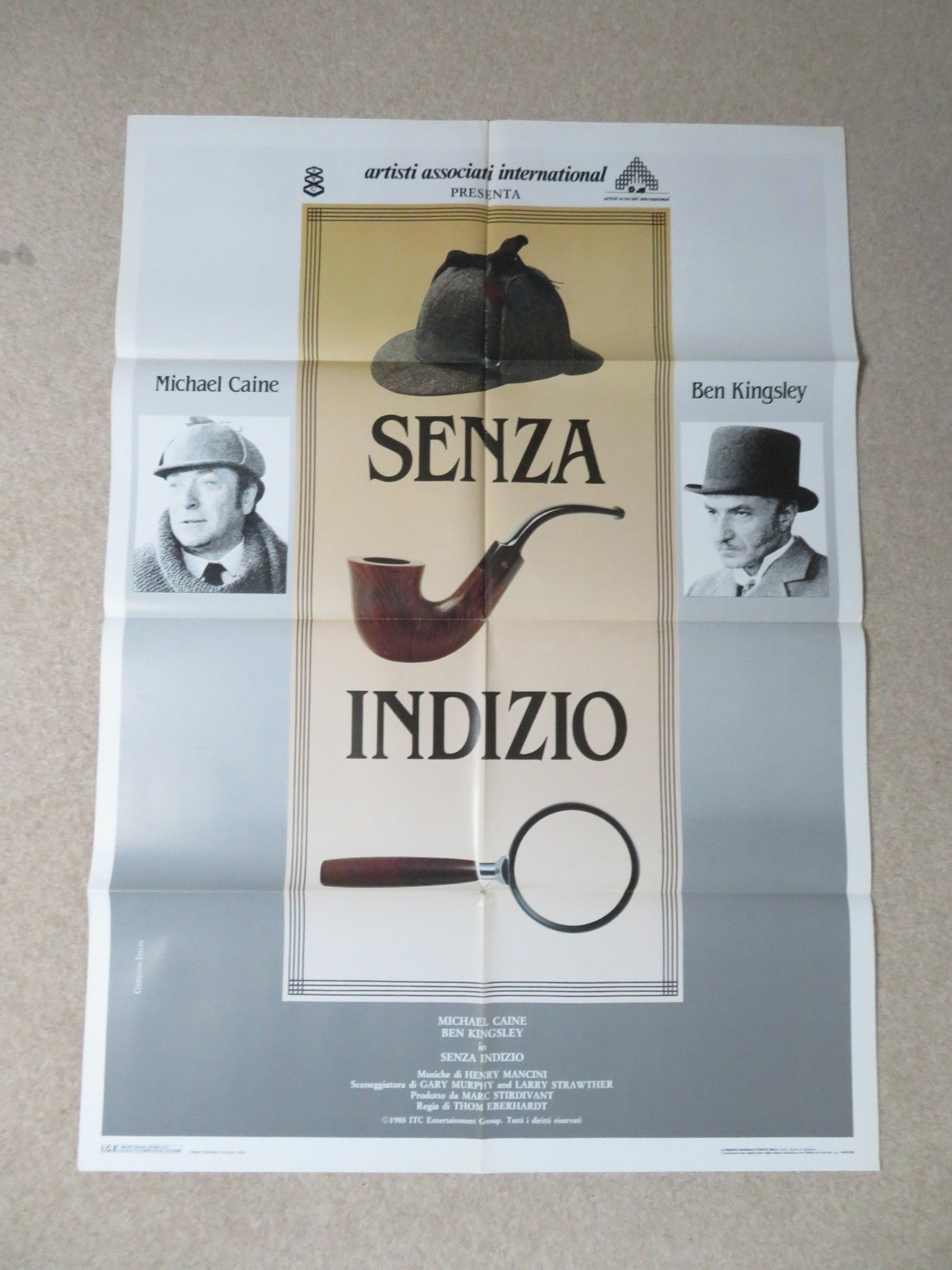 WITHOUT A CLUE ITALIAN 2 FOGLIO POSTER MICHAEL CAINE BEN KINGSLEY 1988 Rendezvous Cinema Movie posters