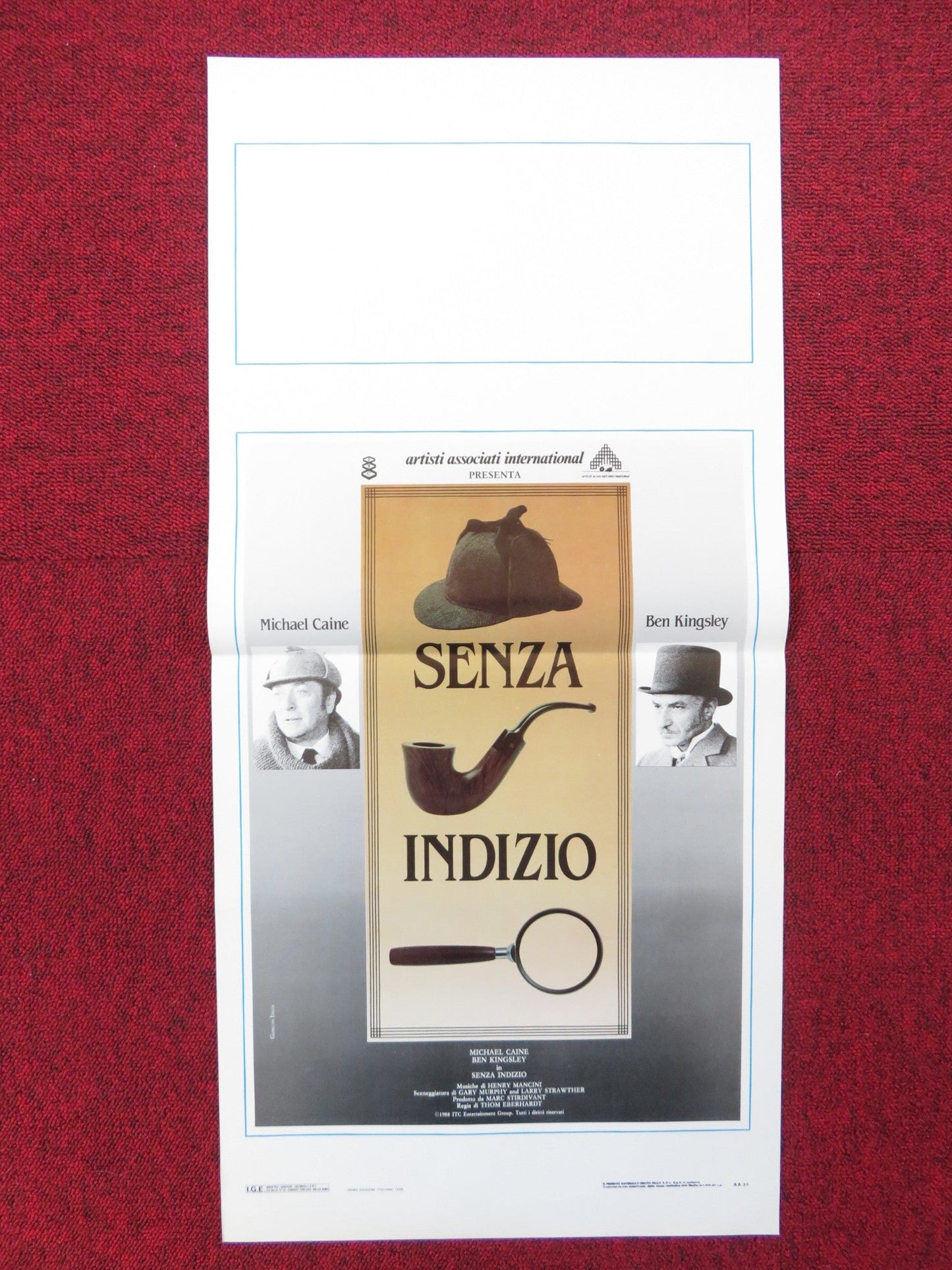 WITHOUT A CLUE ITALIAN LOCANDINA POSTER MICHAEL CAINE BEN KINGSLEY 1989 Rendezvous Cinema Movie posters