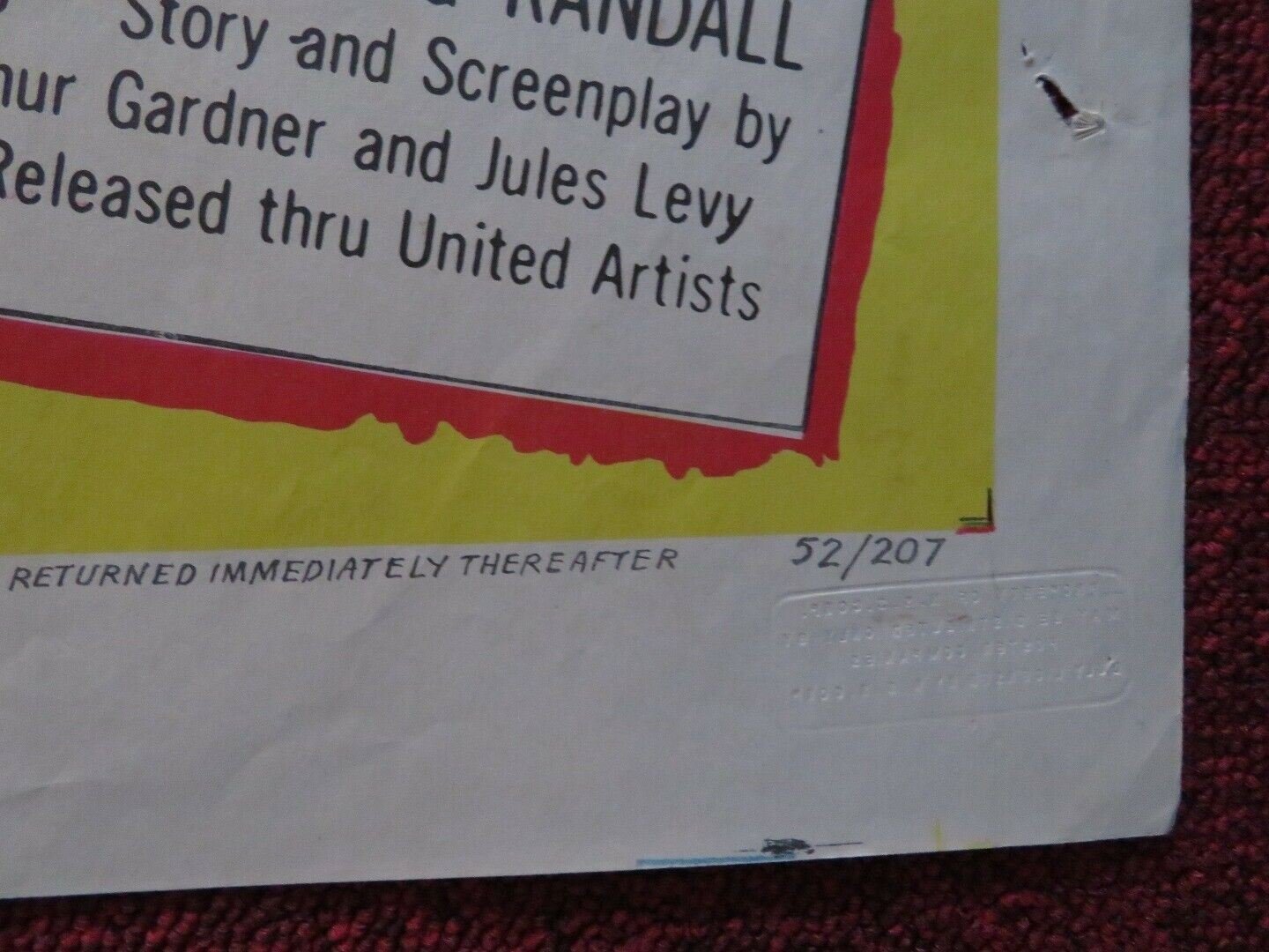 WITHOUT WARNING FOLDED US ONE SHEET POSTER ADAM WILLIAMS MEG RANDALL 1952 Movie posters