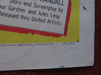 WITHOUT WARNING FOLDED US ONE SHEET POSTER ADAM WILLIAMS MEG RANDALL 1952 Movie posters