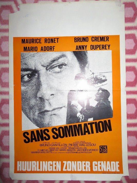 WITHOUT WARNING / SANS SOMMATION BELGIUM (21.5"x 14.5") POSTER MAURICE RONT 1973 Movie posters
