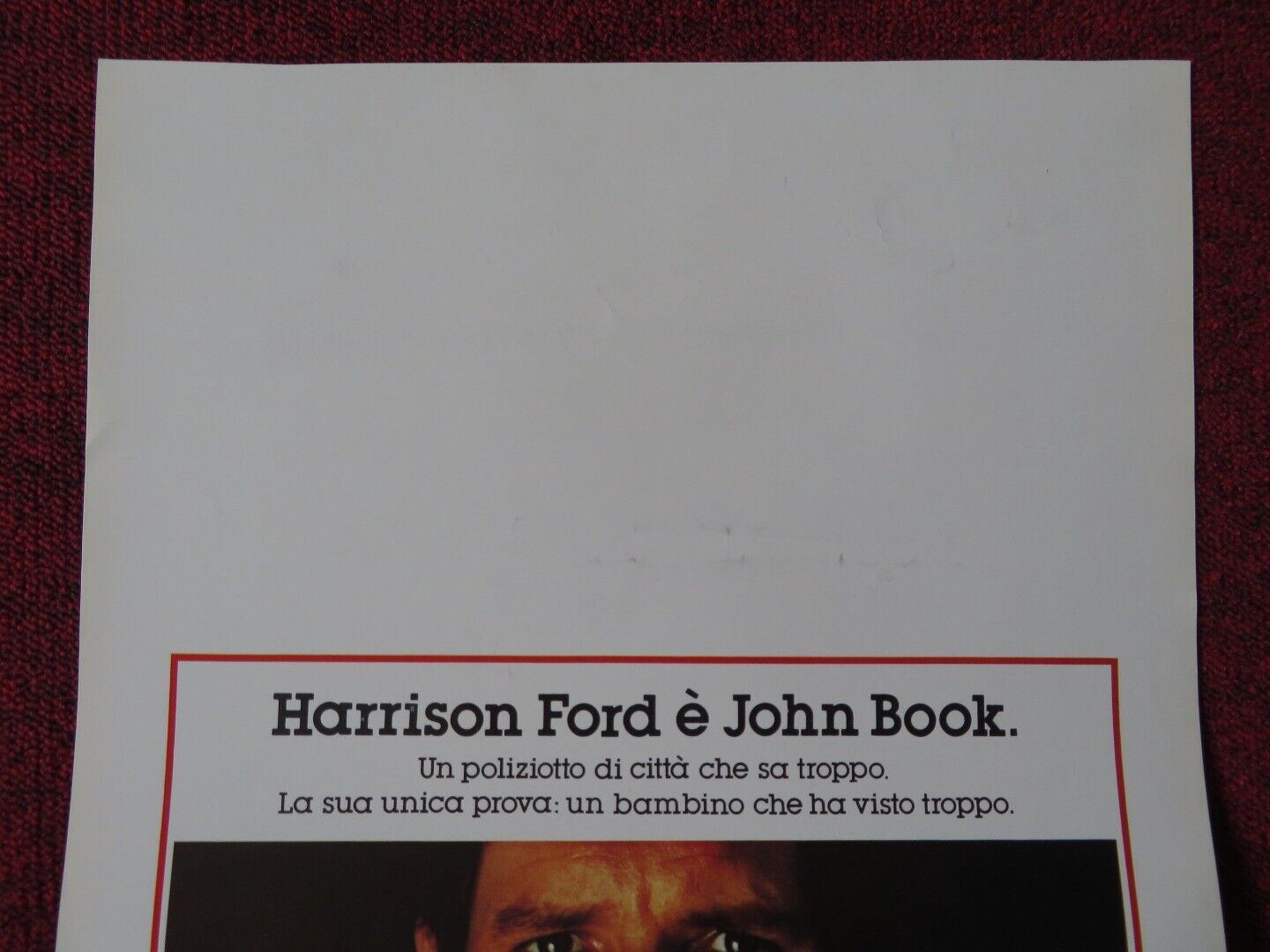 WITNESS ITALIAN LOCANDINA (25"x13") POSTER HARRISON FORD KELLY MCGILLIS 1985 Movie posters