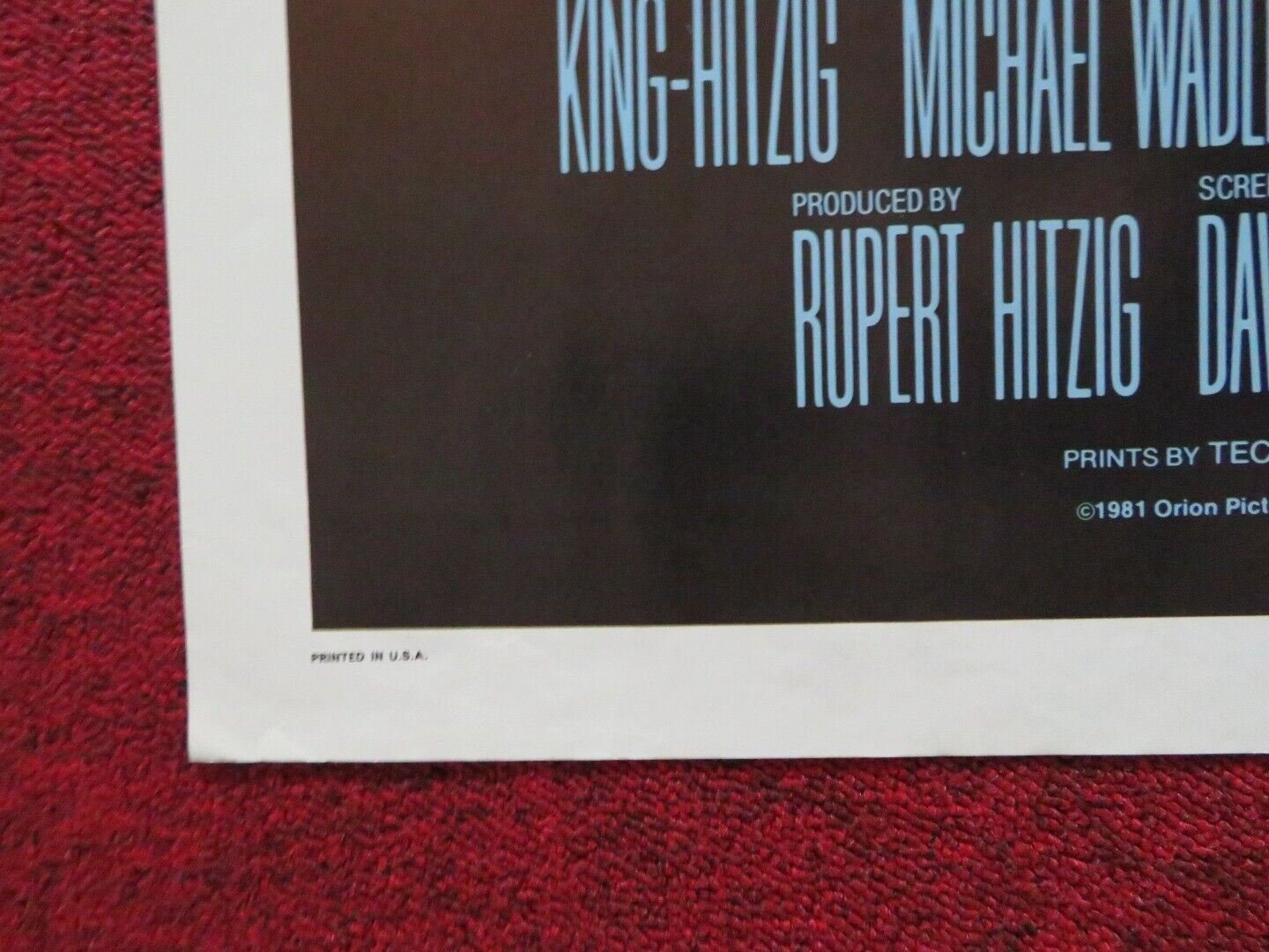 WOLFEN FOLDED US ONE SHEET POSTER ALBERT FINNEY DIANE VENORA 1981 Movie posters