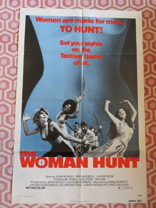 WOMAN HUNT US ONE SHEET POSTER SID HAIG JOHN ASHLEY PAT WOODELL 1972 Movie posters